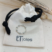 Anell Antiestrès de Plata amb 7 Boletes Giratòries – detall de les boletes
