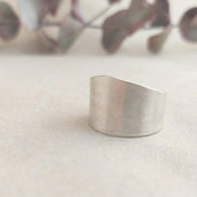 Anell TRO de plata mate – vista frontal