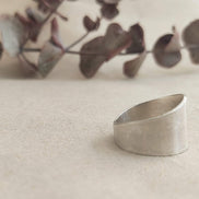 Anell TRO de plata mate – detall