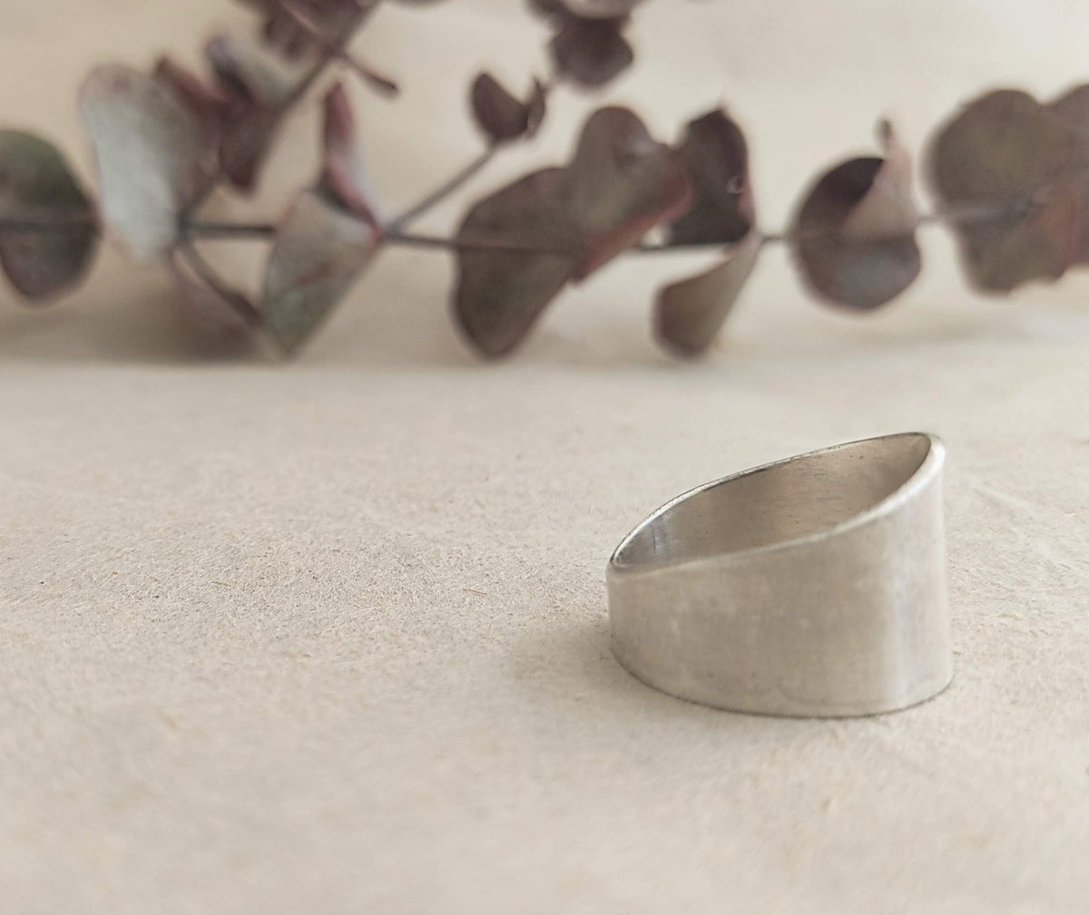 Anell TRO de plata mate – detall