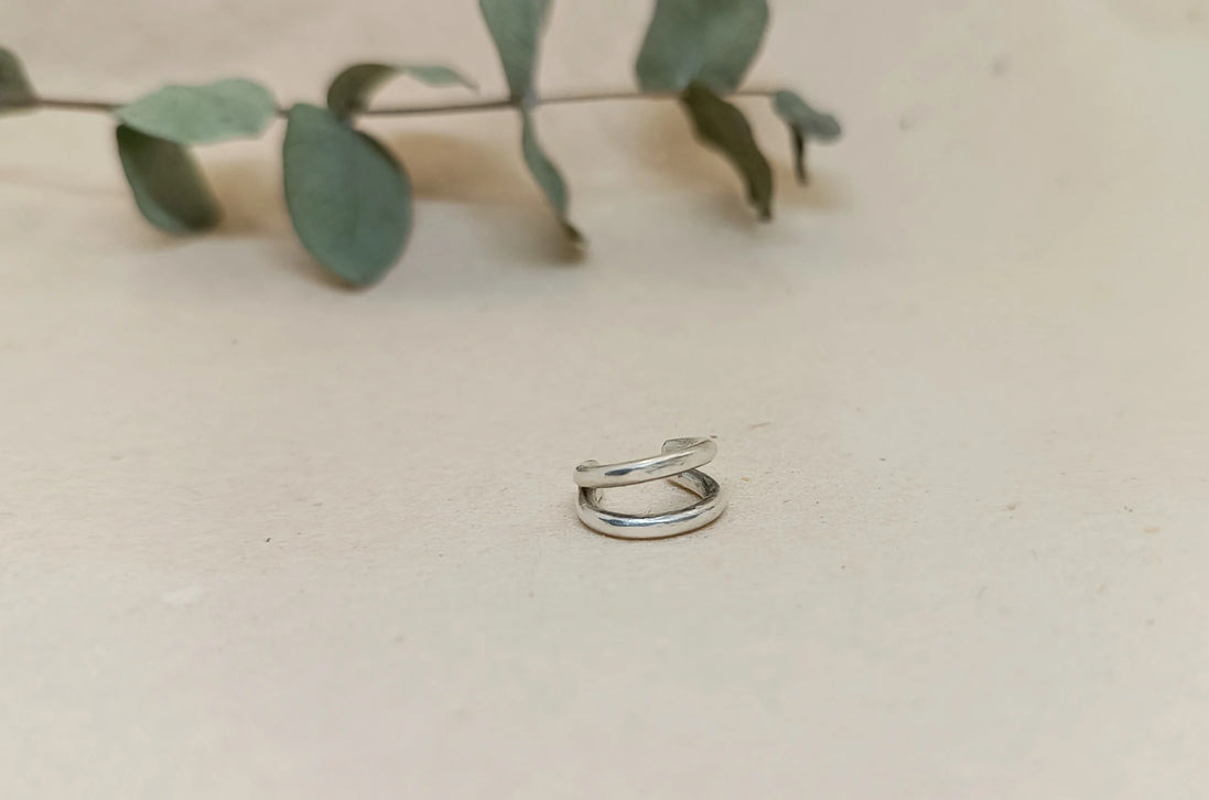 Ear cuff doble de plata, vista principal