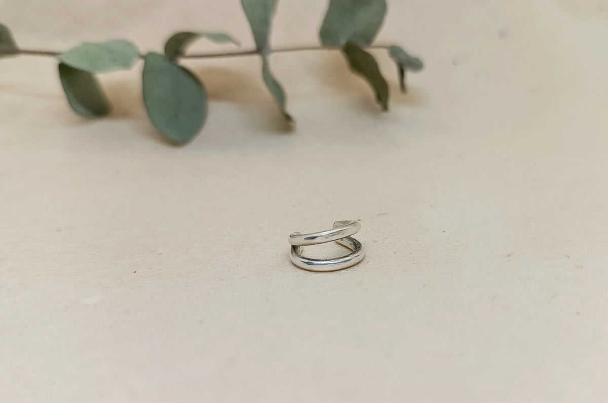 Ear cuff doble de plata, vista principal