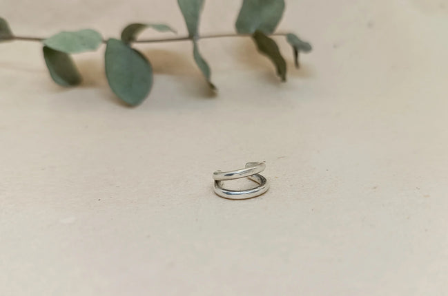 Ear cuff doble de plata, vista principal
